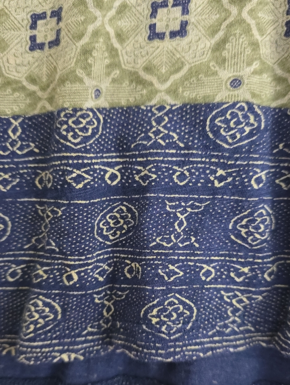 Lucky Brand Olive Green & Navy Printed Boho Tunic - Picture 10 of 10